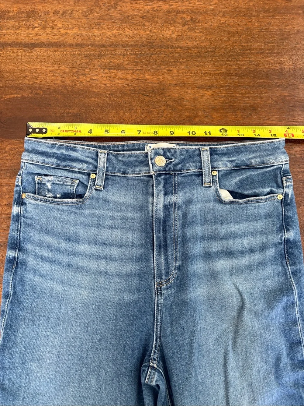 Paige Claudine High Rise Distressed Ankle Flare Raw Hem Jeans Size 31 - Picture 11 of 15